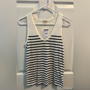 JCrew Factory Off white Striped Tank, XS